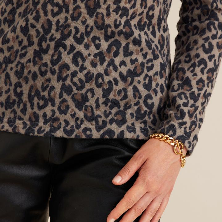 Actual product image Anne Weyburn Patterned shirt made from soft brushed thermal material (34)