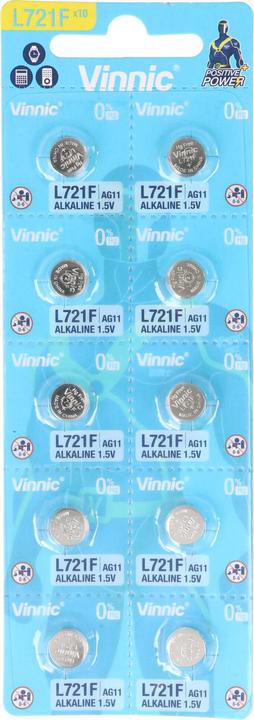 Actual product image Vinnic 10 Stück AG11 (1 pcs., 22 mAh)