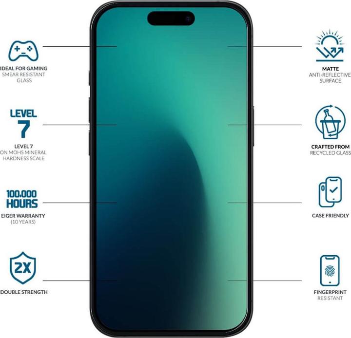 Produktbild Eiger Mountain Glass Clear Edge Matte (Apple iPhone 16 Pro, Apple iPhone 17, Apple iPhone 17 Pro)