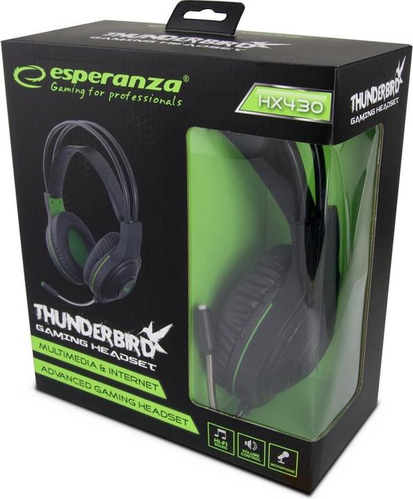 Actual product image ESP Stereo gaming headphones with microphone thunderbird (Cable)