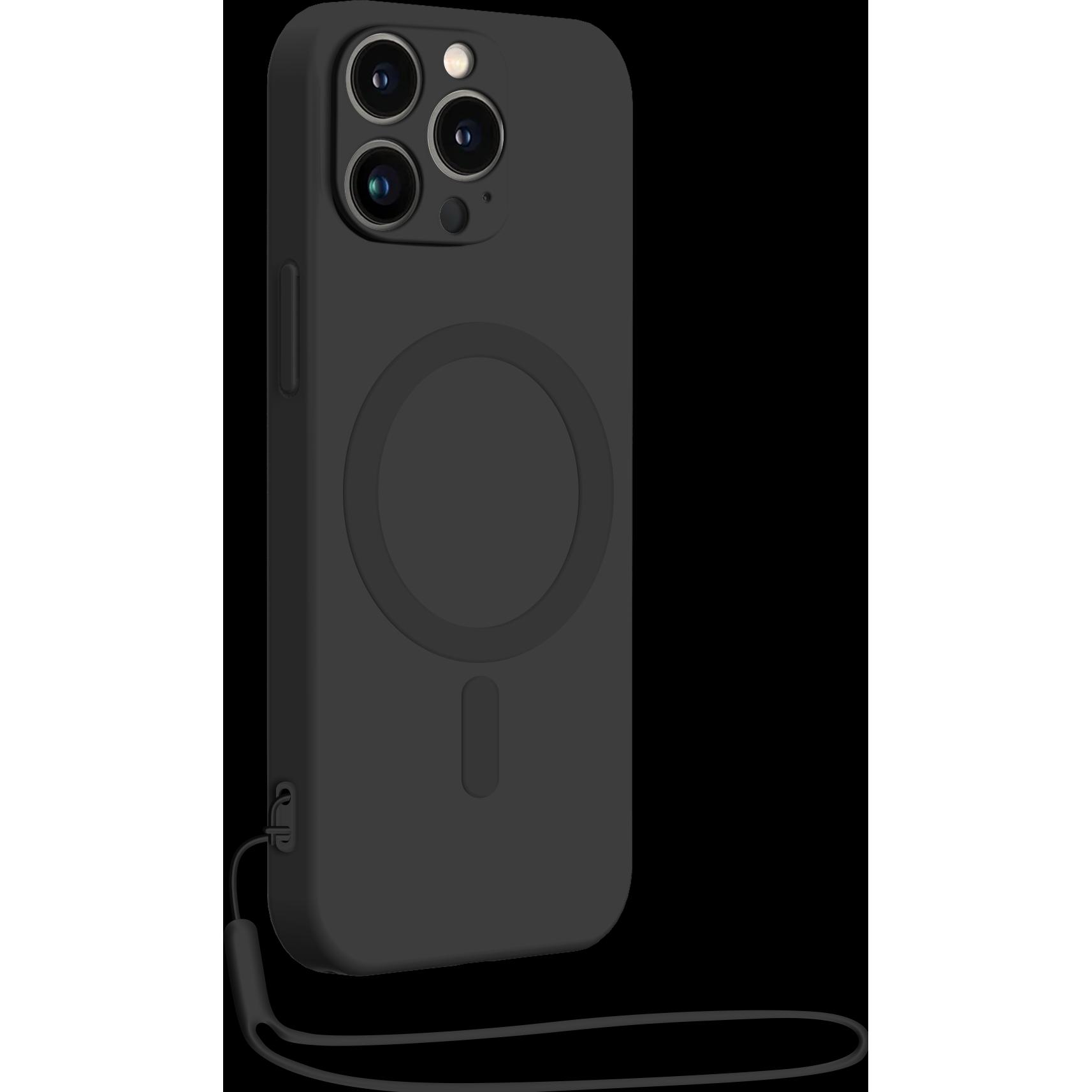 Bigben Silicone MagSafe (Apple iPhone 14 Pro Max), Smartphone Hülle, Schwarz