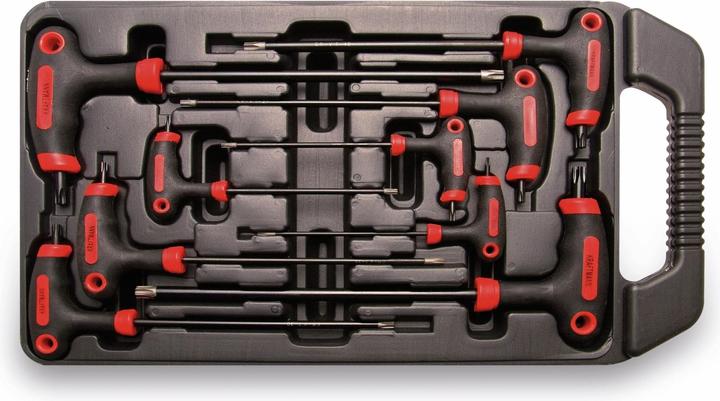 Actual product image BGS T-Handle L-Type Wrench Set T-Star tamperproof (for Torx) T10 - T50 9 pcs. (T-section)