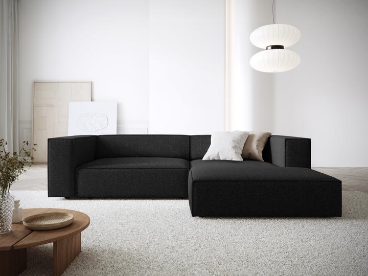 Actual product image Cosmopolitan Design Right Corner Sofa, "Arendal", 3 Seats, Black, 224x166x70 Made in Europe (Corner sofa)