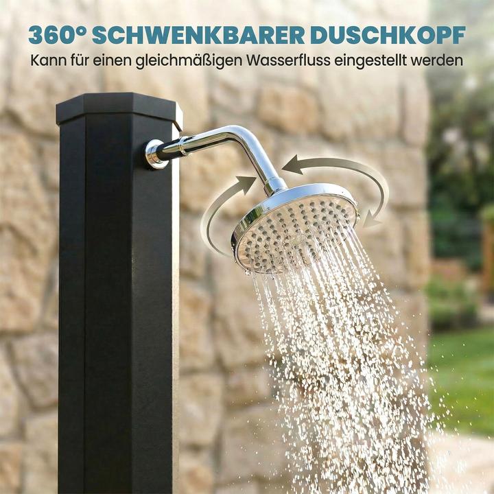 Produktbild Outsunny Gartendusche ABS, Edelstahl Schwarz