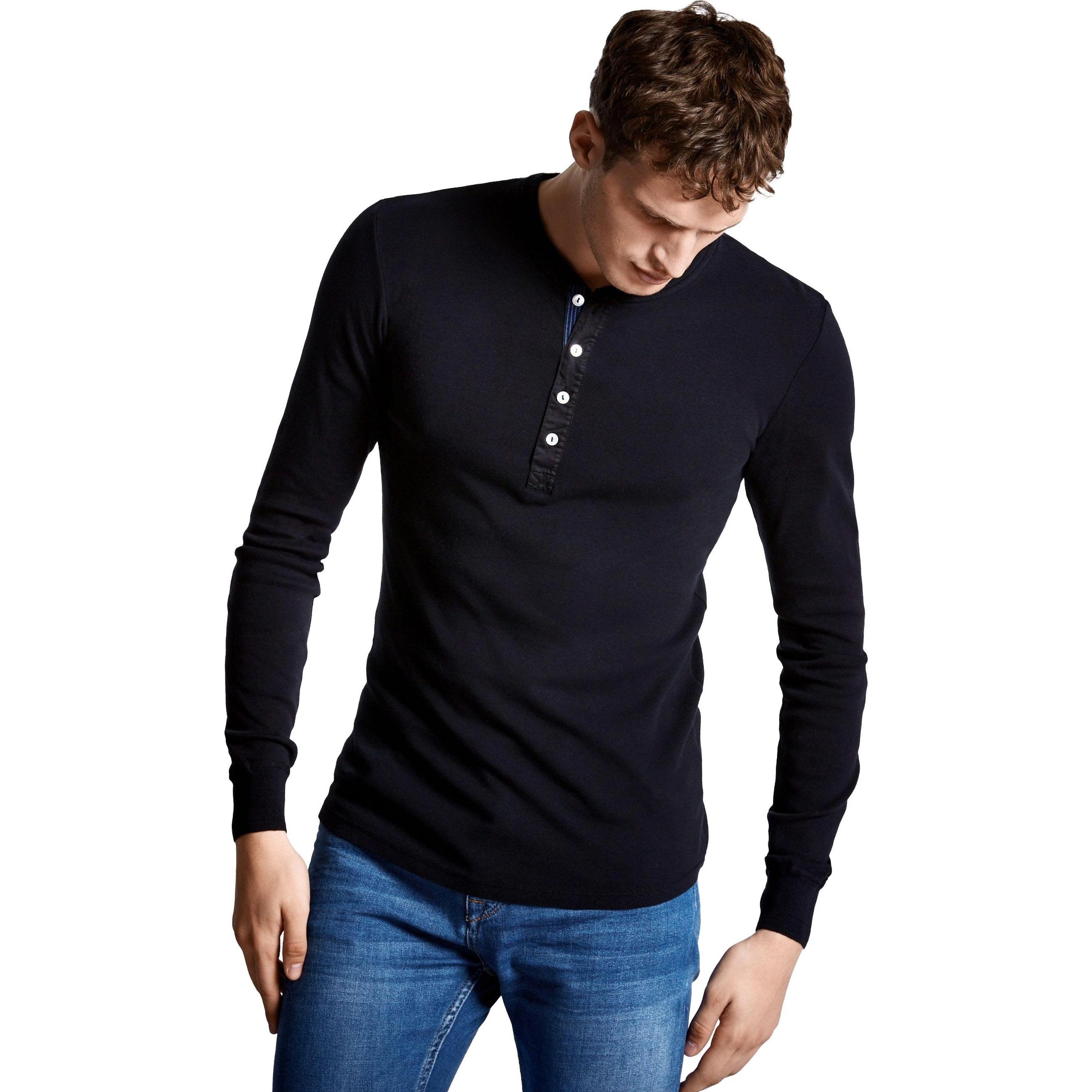 Thumbnail - Schiesser, Herren, Shirt, Longsleeve Casual Bequem sitzend, Schwarz, (XL)