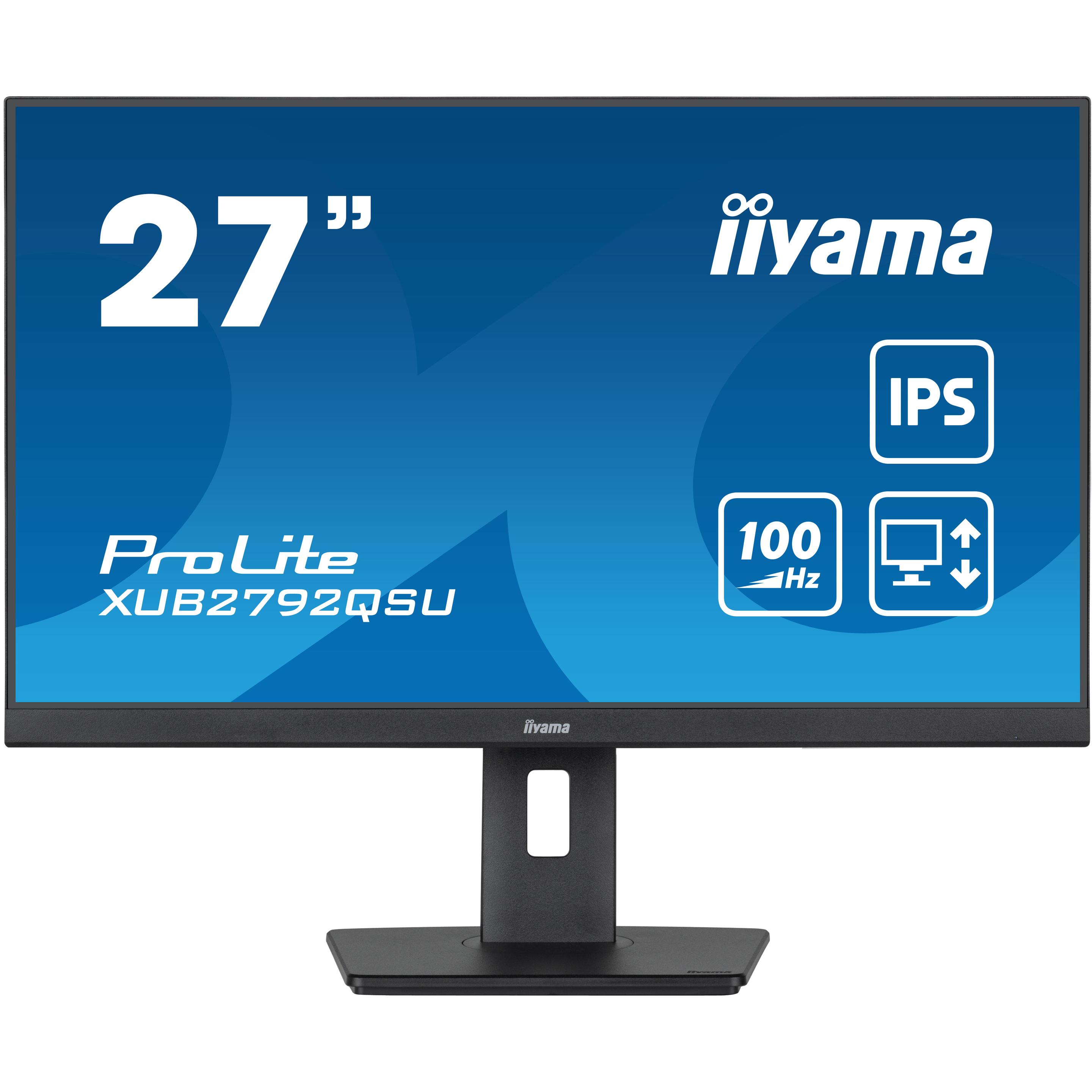 iiyama XUB2792QSU-B6/27" Business WQHD ETE IPS (2560 x 1440 pixel, 27"), Monitor, Nero