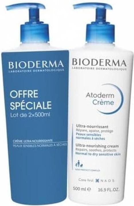 Bioderma 2er-Set Feuchtigkeitscremen Atoderm - 2 x 500 ml (Gesichtspflege Set)