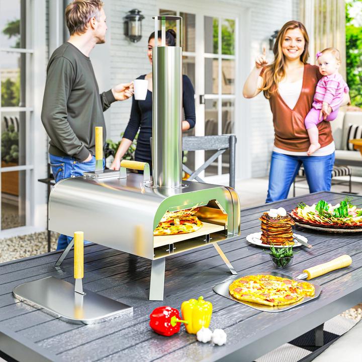 Produktbild Outsunny Pizzaofen Edelstahl Silber (Pizzaofen Holz)