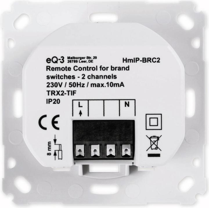 Actual product image Homematic IP Wall push-button 2-fold (Switch actuator)