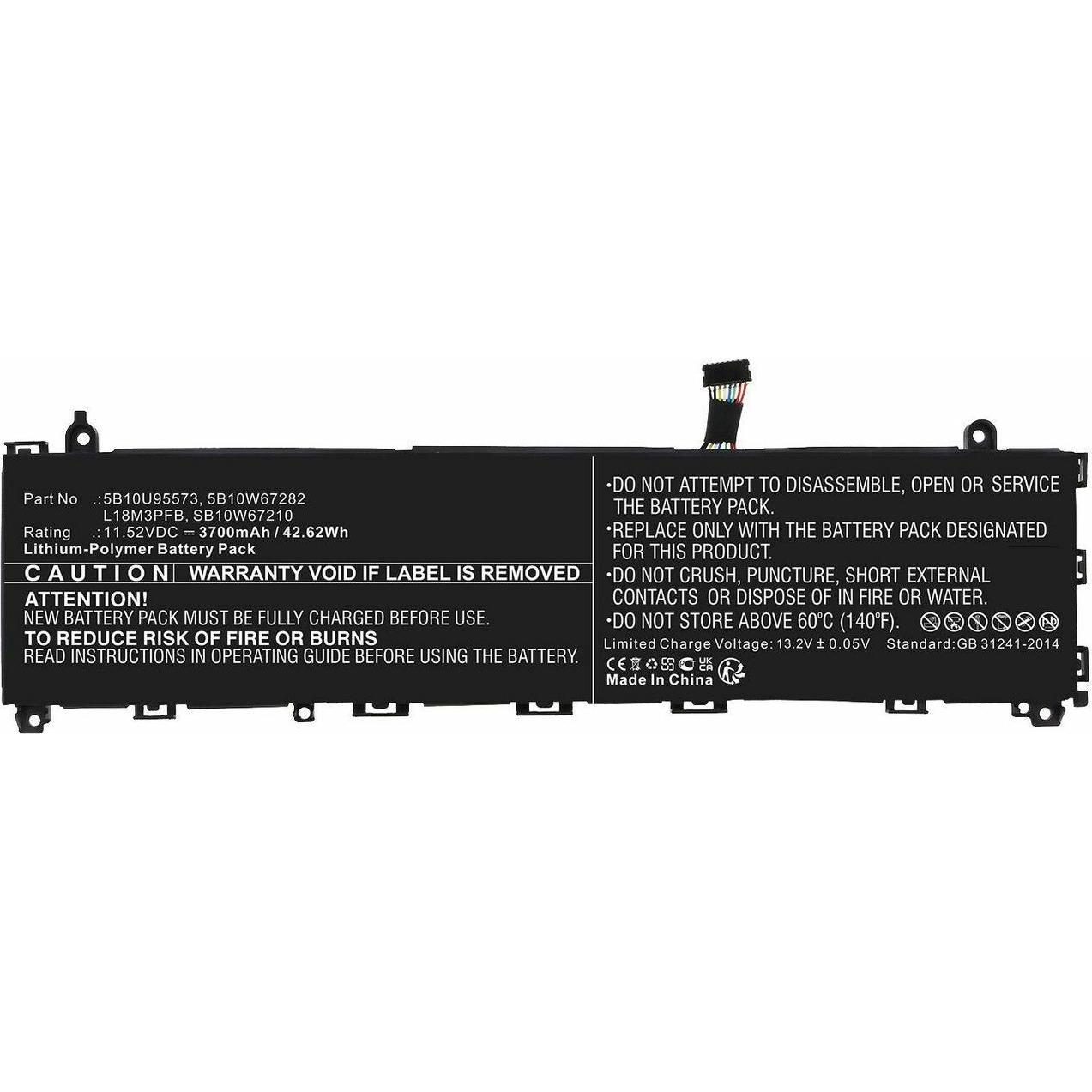 CoreParts Laptop Battery for Lenovo (3700 mAh), Notebook Akku, Schwarz