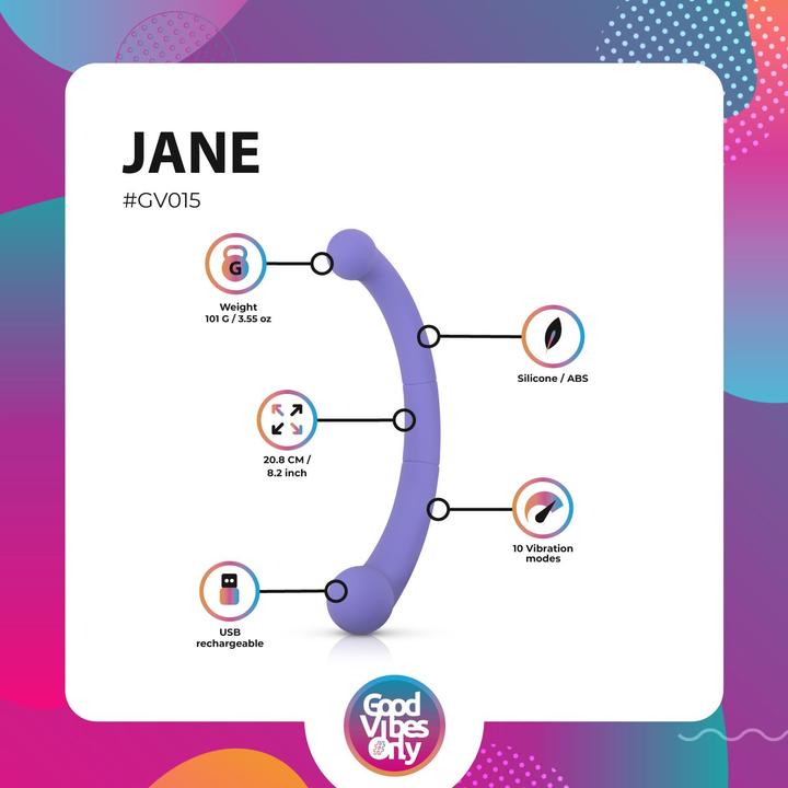Actual product image Good Vibes Only Doppelter Vibrator Jane Lila