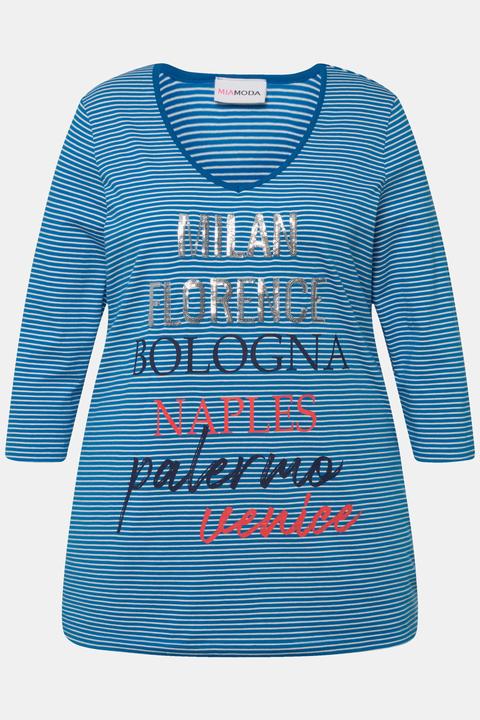 Produktbild Miamoda Ringelshirt, Statement, V-Ausschnitt, 3/4-Ärmel