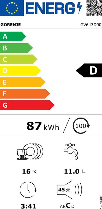 Energie-Label Gorenje GV643D90 EB