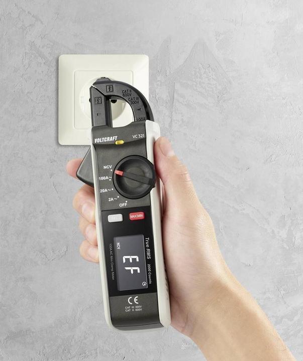 Actual product image Voltcraft VC-321 Current clamp CAT II 600 V, CAT III 300V Display (counts): 2000 (CAT II 600V, CAT III 300V)