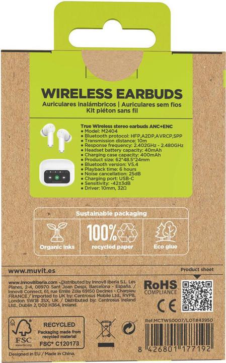 Actual product image Muvit Kopfhörer MCTWS0007 Weiss (Wireless)