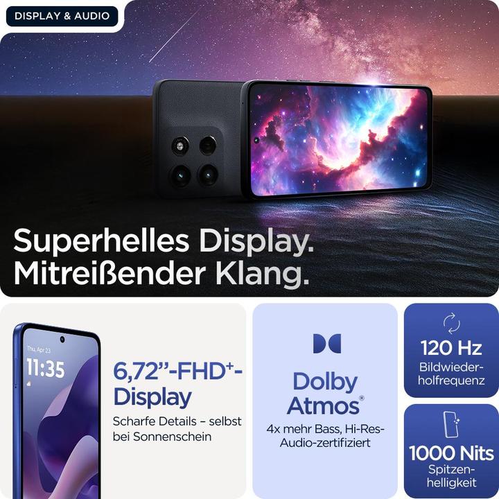 Actual product image Motorola Moto G56 (256 GB, Dazzling Blue, 264.57", Dual SIM, 5G)