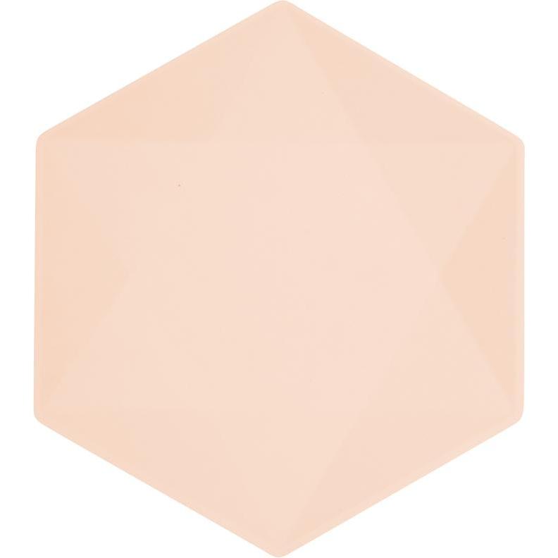 Amscan, Einweggeschirr, Partyteller Hexagonal von Vert Dcor - 6 Stück - apricot (6 x)