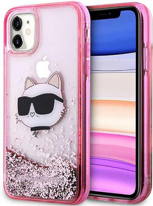 Produktbild Karl Lagerfeld KLHCN61LNCHCP iPhone 11/ XR pink/pink hardcase Glitter Choupette Head (Apple iPhone 11)