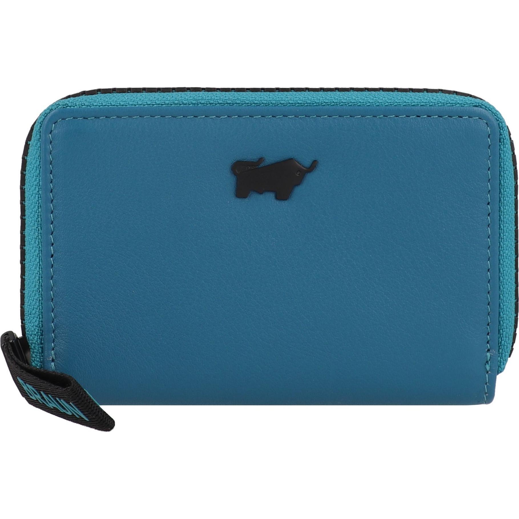 Braun Büffel, Herren, Portemonnaie, Capri Geldbörse RFID Schutz Leder 11 cm, Blau