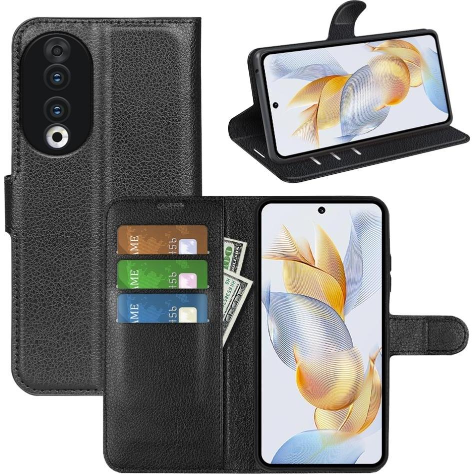 Screenguard Honor 90 Leather Guard Lederhülle (Honor 90), Smartphone Hülle, Schwarz