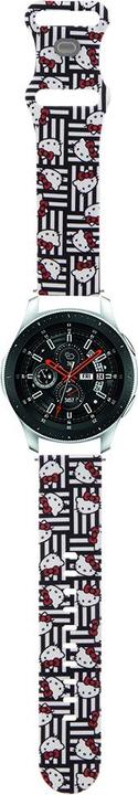 Immagine prodotto Hello Kitty Pasek Uniwersalny HKUWLSDIESK Silicone Heads & Stripes cinturino nero 22mm (22 mm, Acciaio inossidabile, In plastica, Silicone)