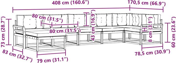 Produktbild vidaXL Outdoor-Sofa