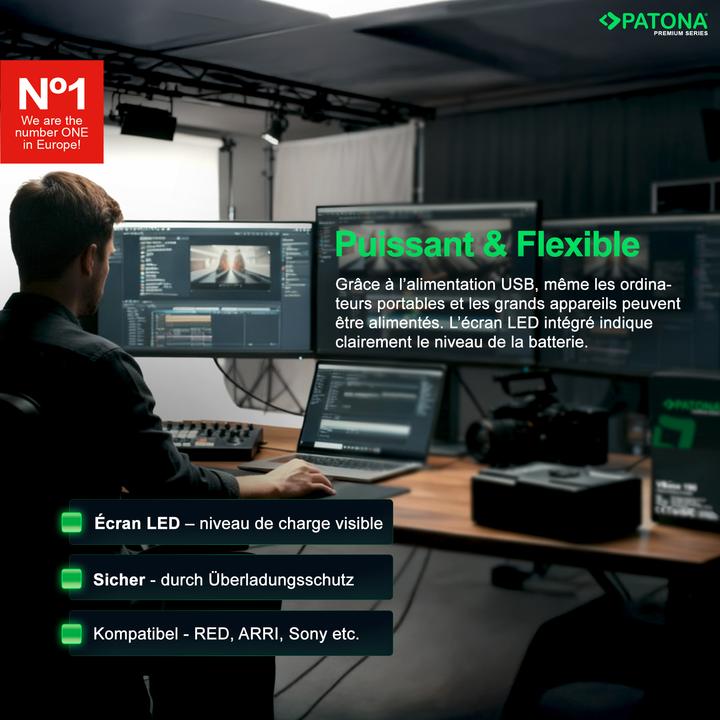 Actual product image Patona Premium V-Mount 190Wh PD100W (Camera battery)