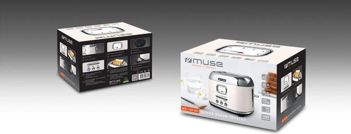 Productafbeelding Muse MS120 SC Roestvrijstalen broodrooster beige