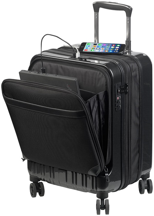 Produktbild Xcase Handgepäck-Trolley mit Dehnfalte & Powerbank-Anschluss (34 l, Handgepäck (bis 50l))