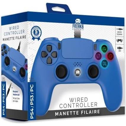 Trade Invaders Freaks and Geeks - Kabelgebundener Controller für PS4 mit 3M Kabel - Blau (PS4), Gaming Controller, Blau