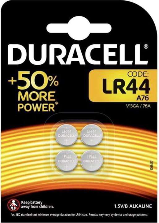 Actual product image Duracell D019621 Knopfzellenbatterien LR44 4 Stk. (4 pcs., 13, LR44, GP76A, 170 mAh)