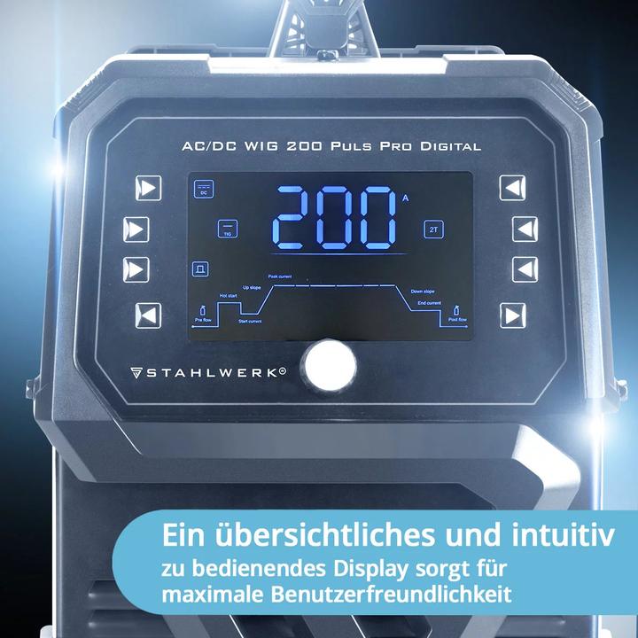 Actual product image Stahlwerk Shielding gas welder AC/DC TIG 200 Puls Pro Digital Spot 200 A