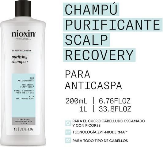 Produktbild Nioxin Scalp Recovery Anti-Schuppen Shampoo für trockene und juckende Kopfhaut 1000ml (1000 ml, Flüssiges Shampoo)