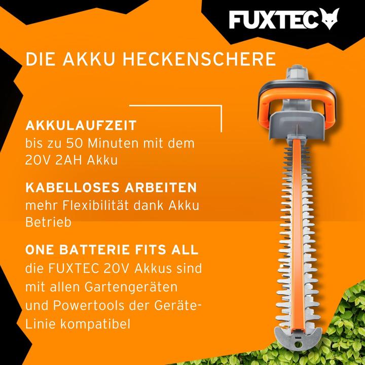 Produktbild Fuxtec 20V Akku Heckenscheren FX-E1HS20 ohne Akkupack, ohne Ladegerät (Akkubetrieb)