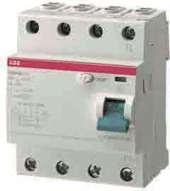 Productafbeelding ABB F204F-63/0,03 aardlekschakelaarÂ 4P, type F, 63A, 30mA