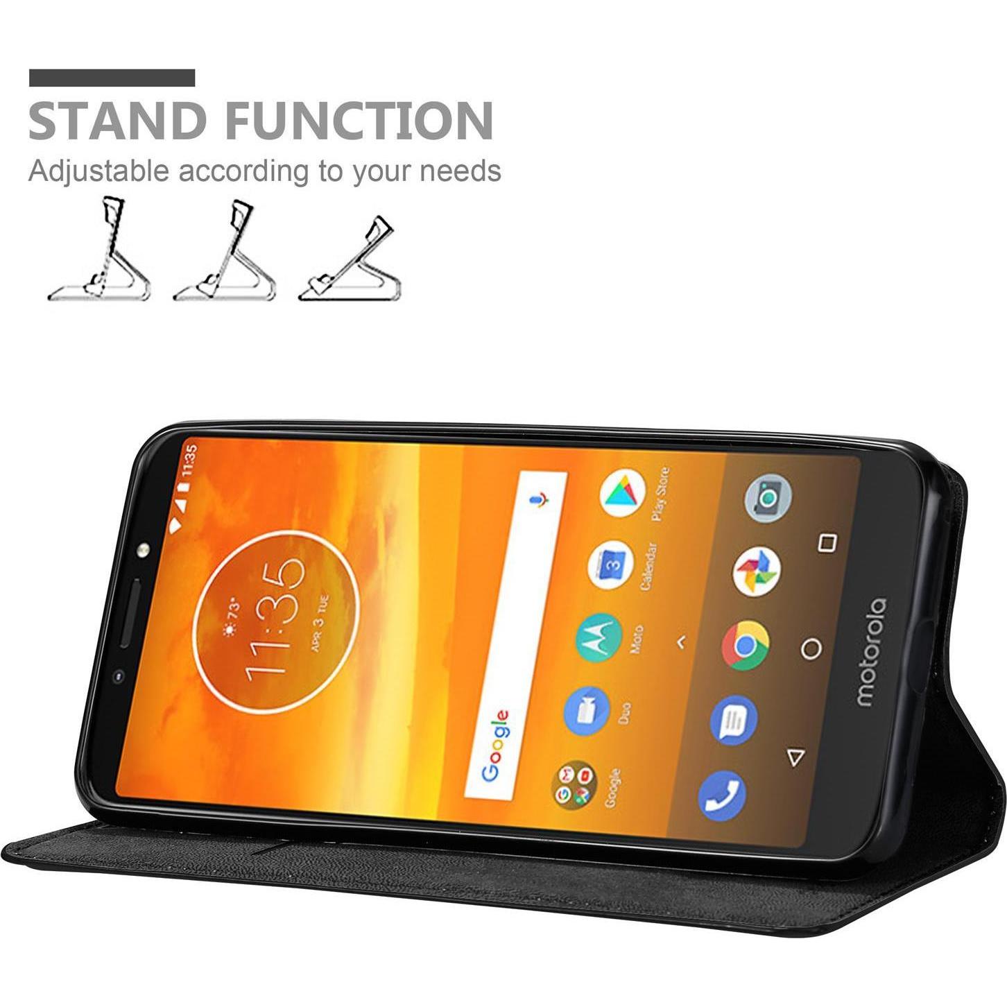 Thumbnail - Cadorabo Book Invisible Magnet Cover (Motorola Moto E5 Plus), Smartphone Hülle, Schwarz