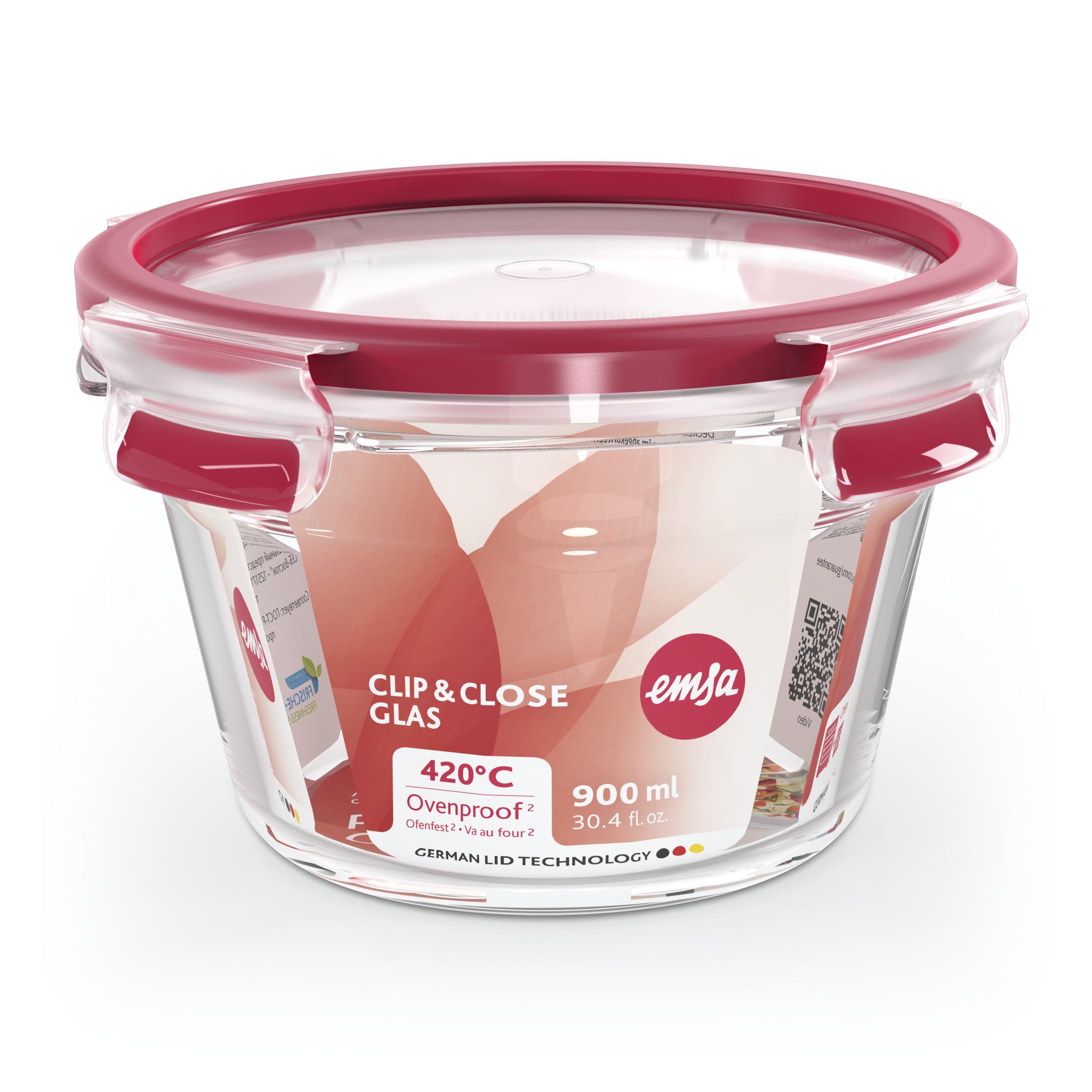 Thumbnail - Emsa Clip&Close, Vorratsbehälter, Transparent, Rot