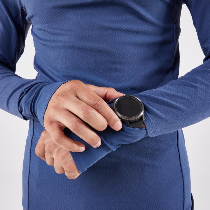 Actual product image Kiprun Men's long-sleeved running shirt with zip - Run 900 warm blue (XXL)