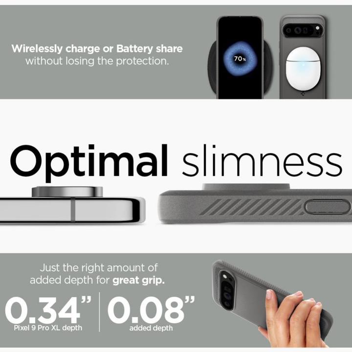 Actual product image Spigen Rugged Armor Case for Google Pixel 9 Pro XL Gray Marble (Google Pixel 9 Pro XL)