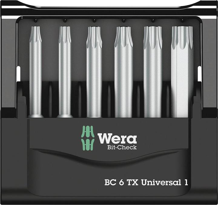 Actual product image Wera Bit-Check 6 TX Universal 1 (Hexagon socket TX M10, Hexagon socket TX M15, Hexagon socket TX M20, Hexagon socket TX M30, Hexagon socket TX M25, Hexagon socket TX M40)