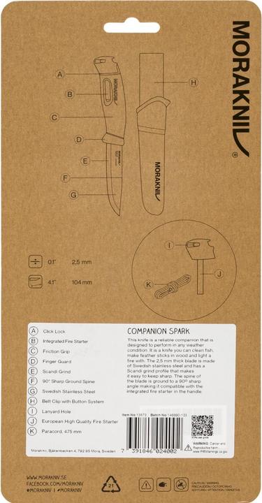 Actual product image Morakniv Survival Knife Companion Spark (S) Yellow (10.40 cm)