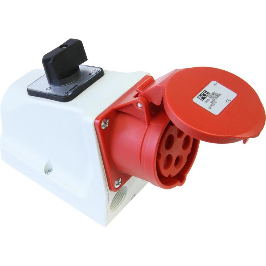 PCE, Presa di corrente, 75915-6 Presa a muro con interruttore 16A 5p 6h IP44