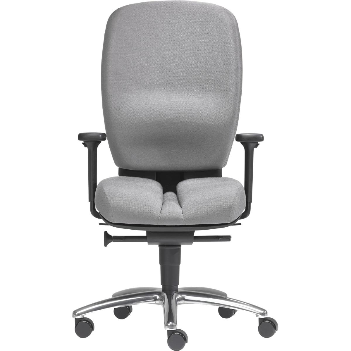 Sitwell, Bürostuhl, Büro-Drehstuhl Mister Office mit Armlehnen Alu-Fusskreuz grau