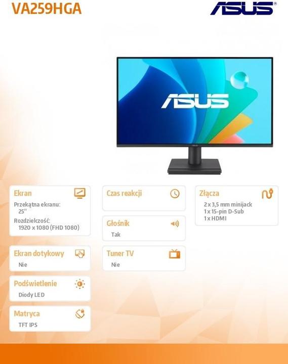 Image du produit ASUS VA259HGA (1920 x 1080 pixels, 24.50")