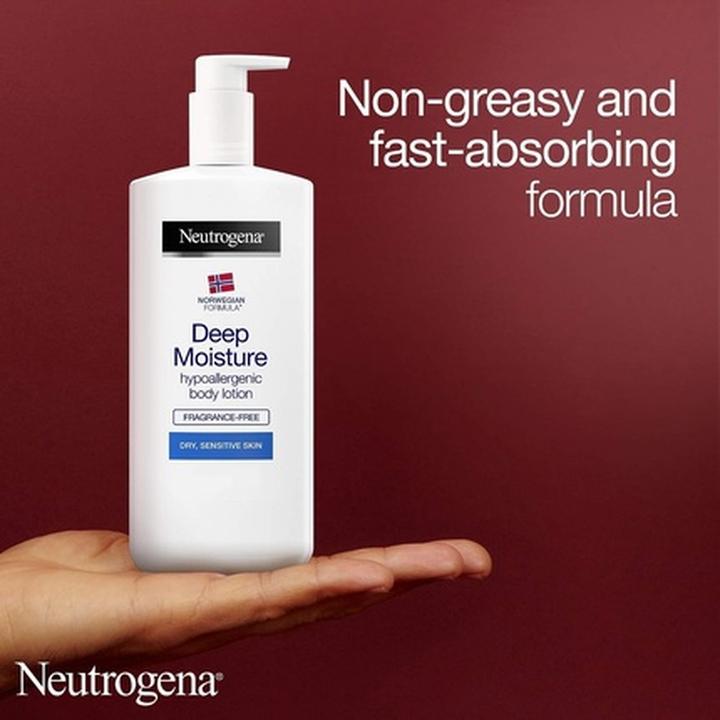 Actual product image Neutrogena Deep Moisture Hypoallergenic Body Lotion 400 ml (Body lotion, 400 ml)