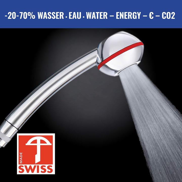 Produktbild aquaclic Duschkopf Vitalité Just Sports Swissclima mit 4 Mengenreglern (8 Strahlarten)