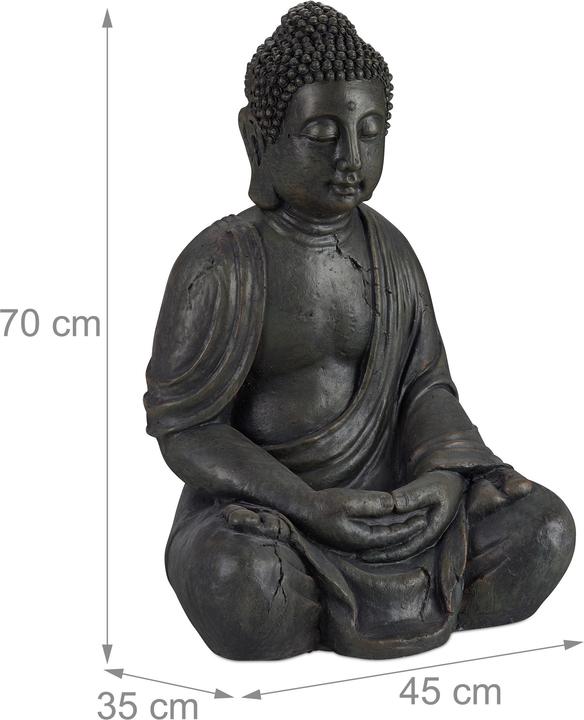 Actual product image Relaxdays Buddha Figurine Ceramic 70 cm