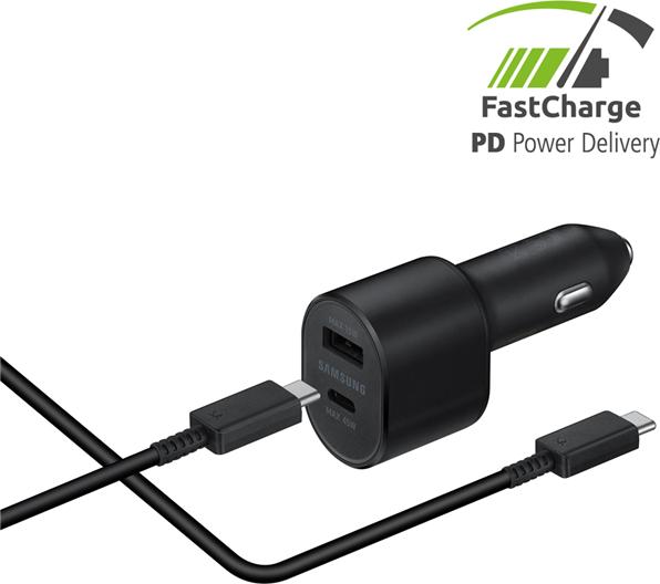 Actual product image Samsung DUAL FAST CAR CHARGER 45W & 15W EP-L5300XB BLACK