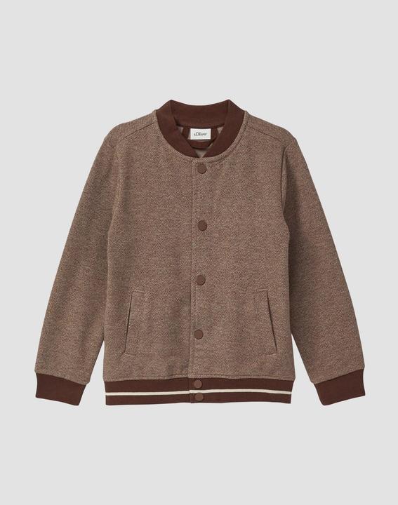 Produktbild s.Oliver Sweatshirt Jacke Festiver Sweat-Blouson mit Herringbone-Muster (104, 110)