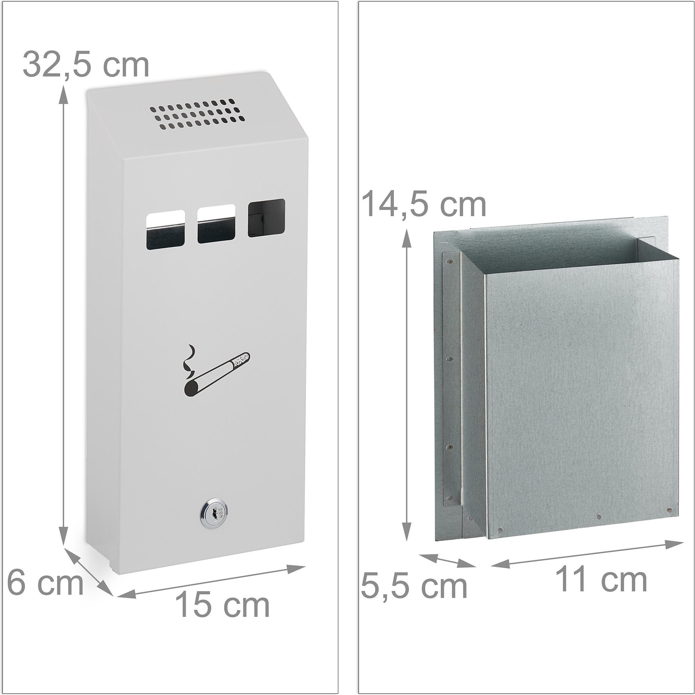 Thumbnail - Relaxdays, Aschenbecher, Wandaschenbecher